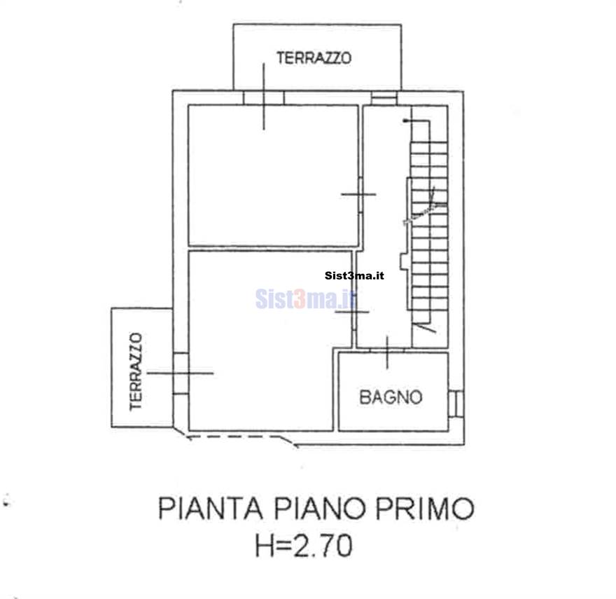 Piano primo camere e bagno