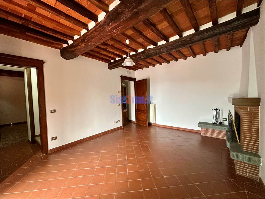 Ingresso in soggiorno con caminetto