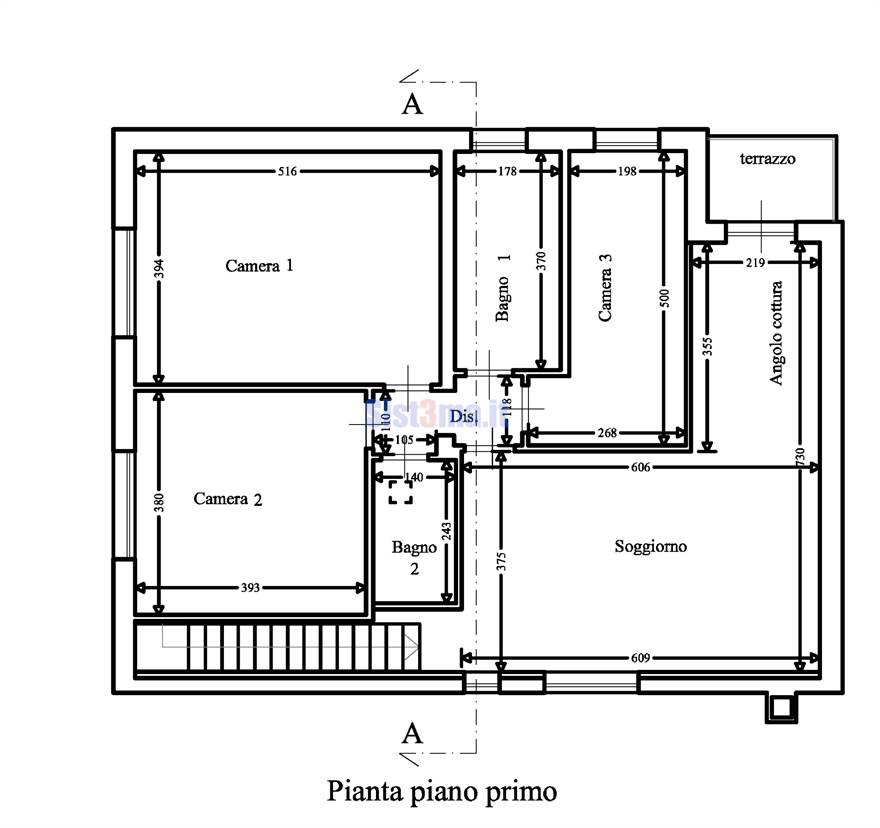 Planimetria piano primo 